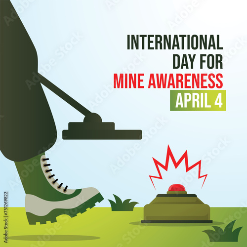 International Day for Mine Awareness design template good for celebration usage. mine vector illustration. mine awareness image. vector eps 10.