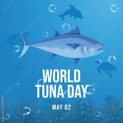 World Tuna Day vector design template good for celebration usage. tuna vector image. flat tuna design. eps 10.