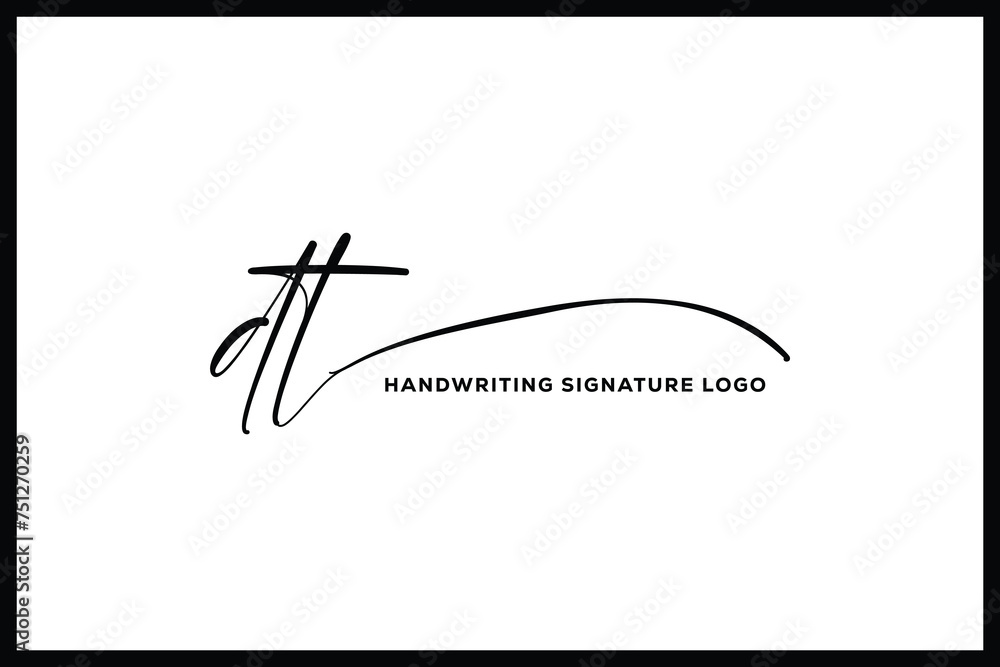 DT initials Handwriting signature logo. DT Hand drawn Calligraphy lettering Vector. DT letter real estate, beauty, photography letter logo design.