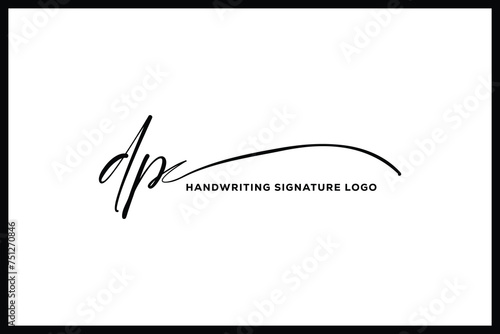 DP initials Handwriting signature logo. DP Hand drawn Calligraphy lettering Vector. DP letter real estate, beauty, photography letter logo design.