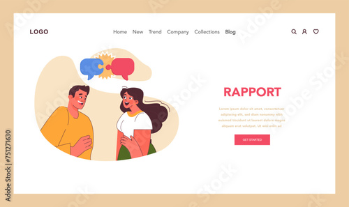 Building rapport in neuro-linguistic programming. Flat vector illustration