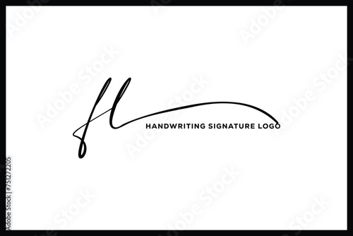 FL initials Handwriting signature logo. FL Hand drawn Calligraphy lettering Vector. FL letter real estate, beauty, photography letter logo design. photo