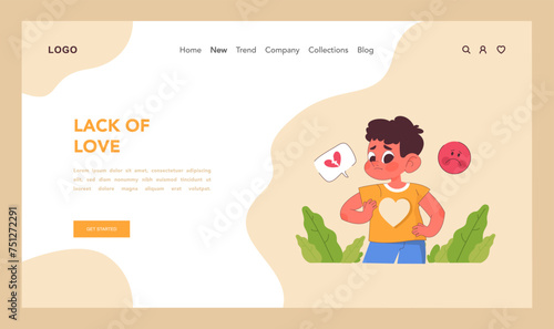 Lack of love concept. Flat vector illustration