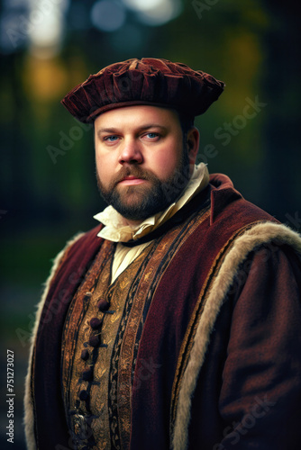 Portrait of Henry VIII after disagreement with Pope Clement VII resulting in English Reformation and separating the Church of England