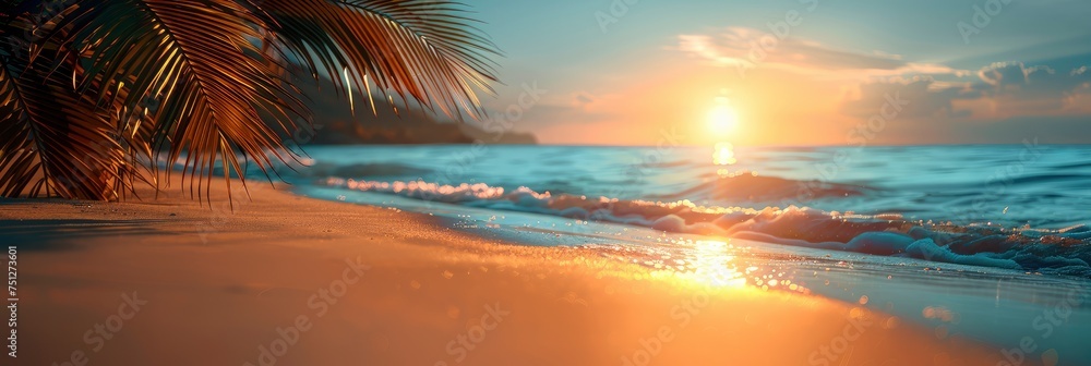 Summer Exotic Sandy Beach Blur Palms, HD, Background Wallpaper, Desktop Wallpaper