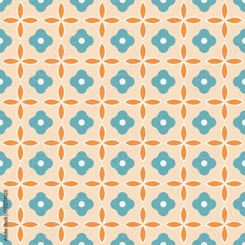 Vector turquoise seamless pattern background: Fiftys Folio Tiles.
