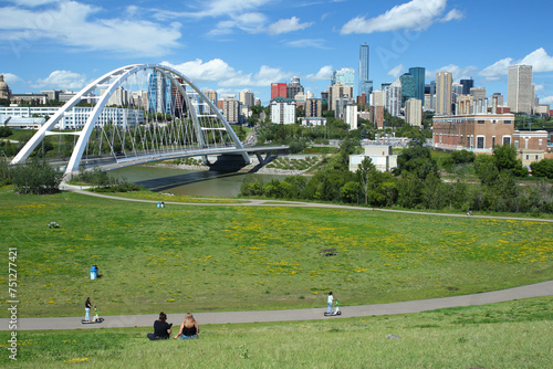 People enjoying a summer day in Edmonton, Alberta, Canada.
