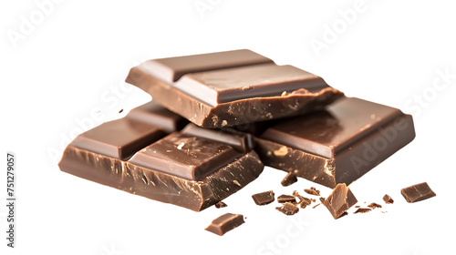 chocolate bars isolated on transparent background