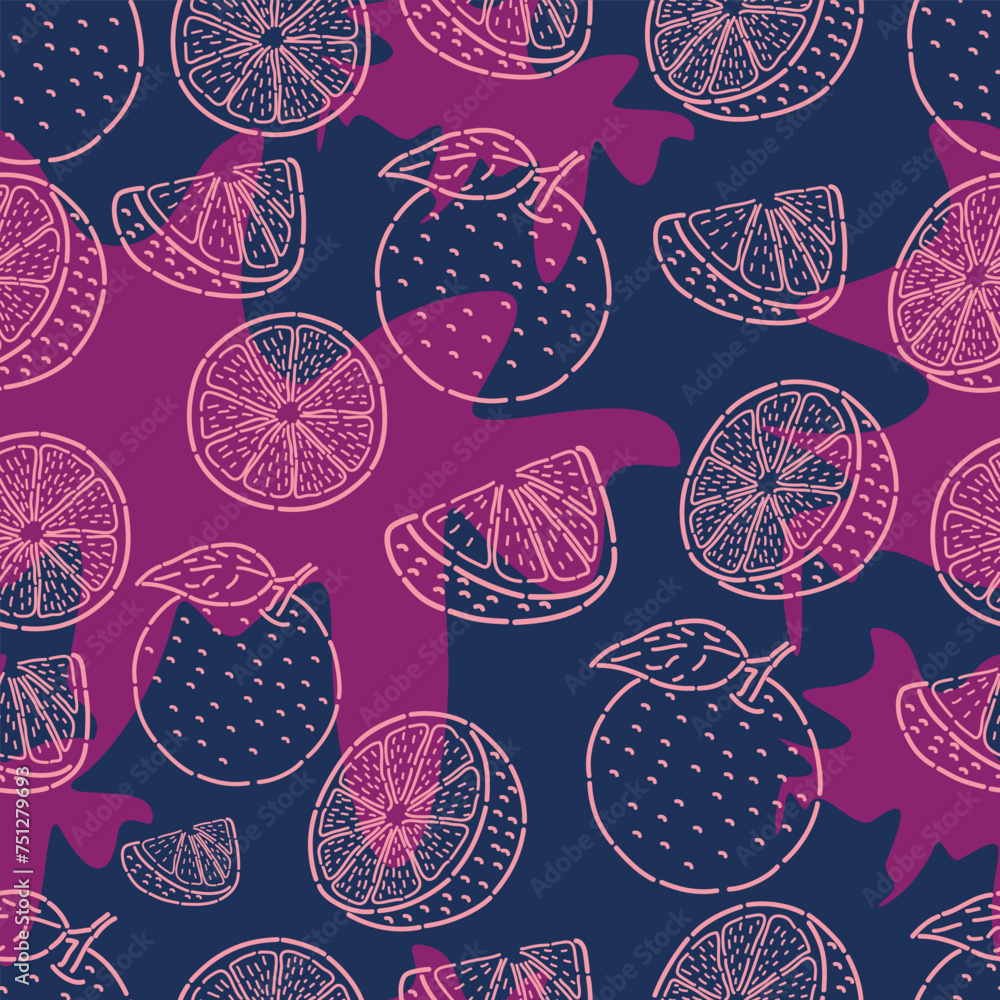seamless pattern with orange seamless pattern with orange