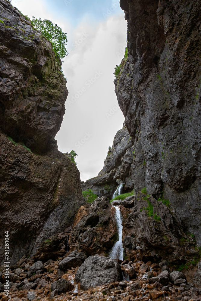 Gordale Scar, a famous limestone ravine near Malham, Yorkshire Dales National Park, North Yorkshire, England, UK Gordale Scar, a famous limestone ravine near Malham, Yorkshire Dales National Park, North Yorkshire, England, UK
