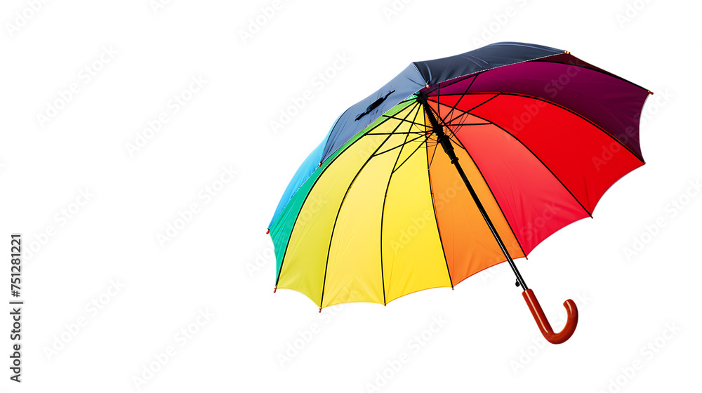 Colourful umbrella isolated on the transparent background