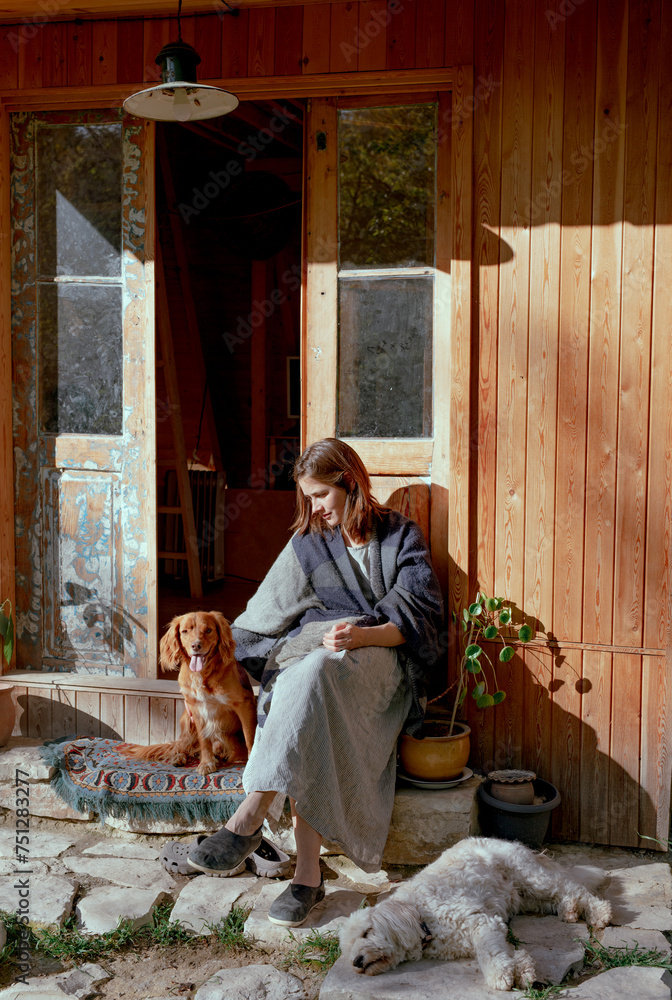 portrait of woman with dogs
portrait of woman with dogs