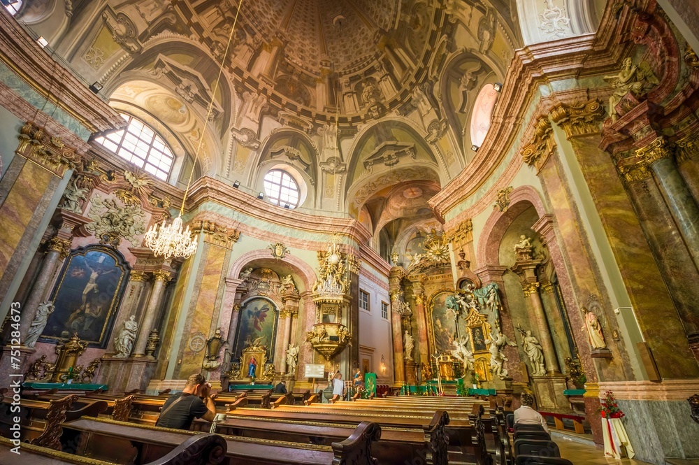 Fototapeta premium Old Cathedral of Saint John of Matha and Saint Felix of Valois in Bratislava, Slovakia