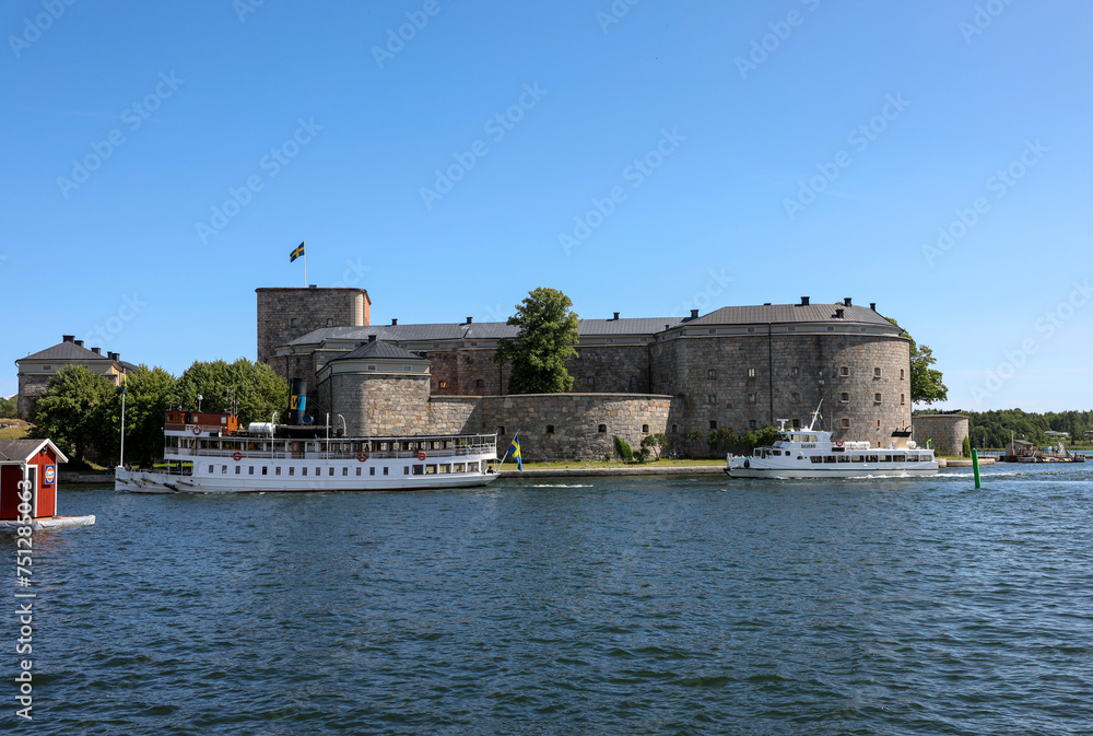  Vaxholm Fortress, also known as Vaxholm Castle, is a historic fortification on the island of Vaxholmen in the Stockholm archipelago