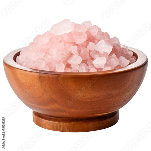 Pink salt in a bowl isolated on transparent background Remove png, Clipping Path, pen tool