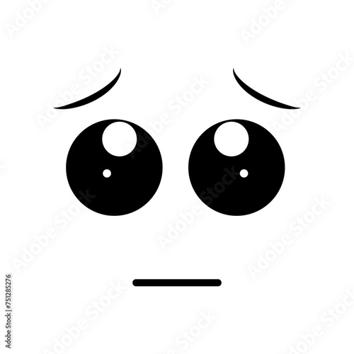 Cartoon face. The expression on the character's face. Caricatures of comic emotions or doodle emoticons. The isolated vector illustration icon is set.