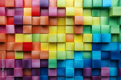 Abstract background or wallpaper with colorful color 3D cube patterns 