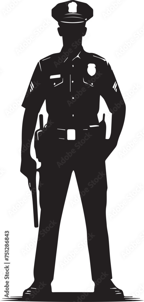 Fototapeta premium Police Man Silhouettes EPS Police Vector Police Clipart 