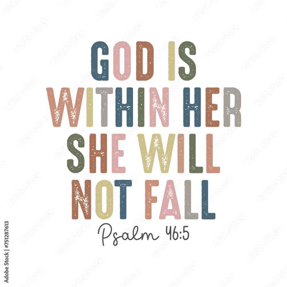 God Is Within Her She Will Not Fall Christian Svg