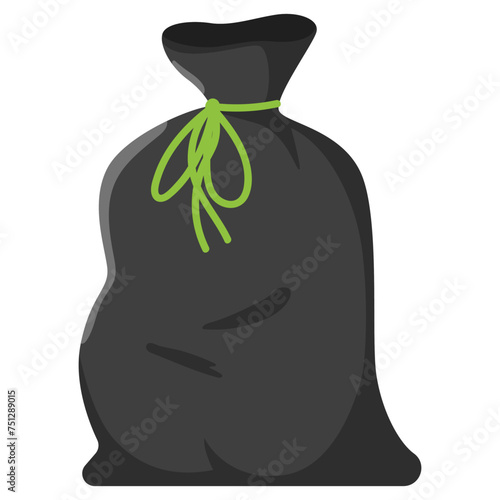 Kitchen trash bag vector cartoon illustration isolated on a white background.