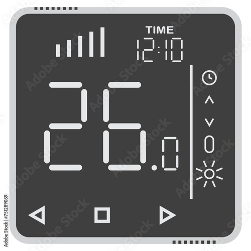 Thermostat for electric floor heating and boiler vector cartoon illustration isolated on a white background.