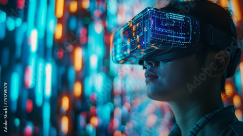 A virtual reality experience simulating the impact of blockchain on future business and finance models