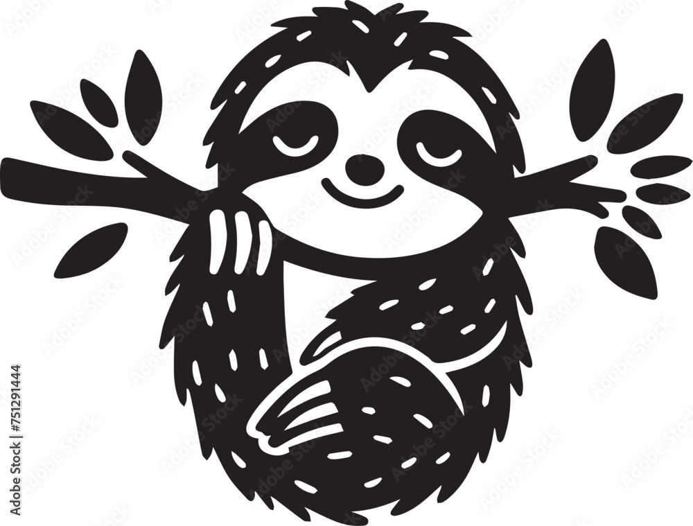 Obraz premium Sloth Silhouettes EPS Sloth and Lemur Vector Lemur Clipart 