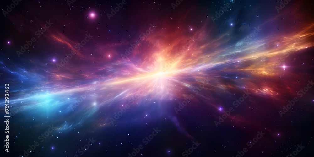 Splendid vibrant color starry galaxy universe in digital art 3d illustration
