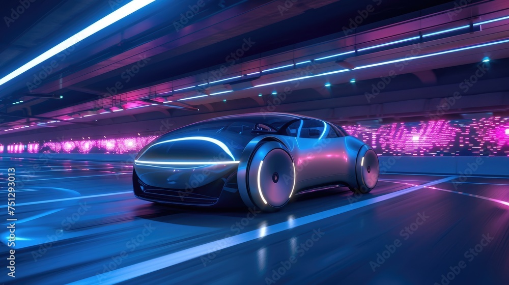 Fototapeta premium Futuristic electric car