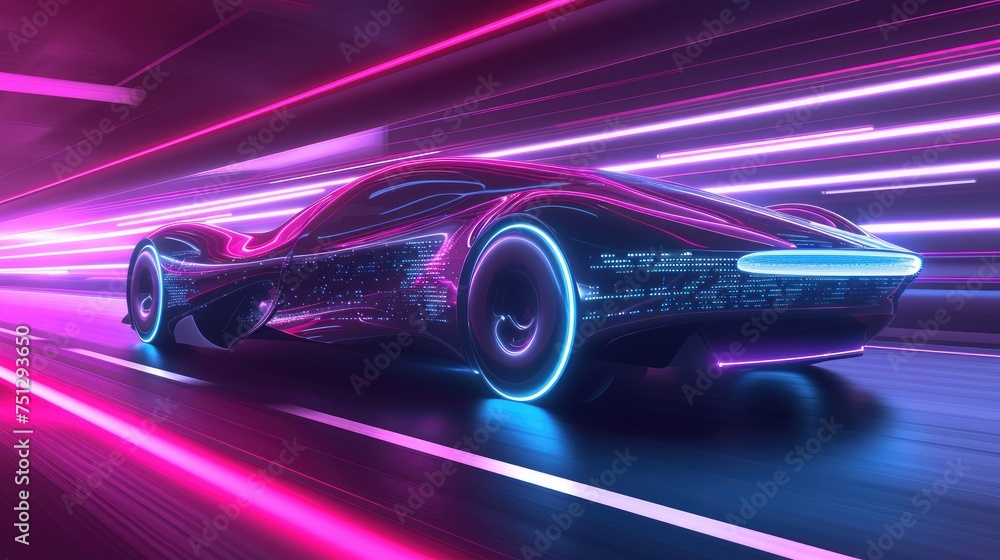 Futuristic electric car Futuristic electric car