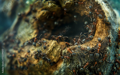 Tree ant's nest. Generative AI