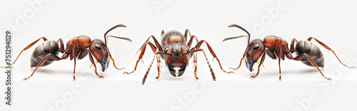 Ant close up isolated on white background. Generative AI