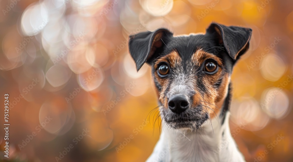 Charming Fox Terrier Amidst Autumn Splendor - Portrait in Fall Generative AI Charming Fox Terrier Amidst Autumn Splendor - Portrait in Fall Generative AI