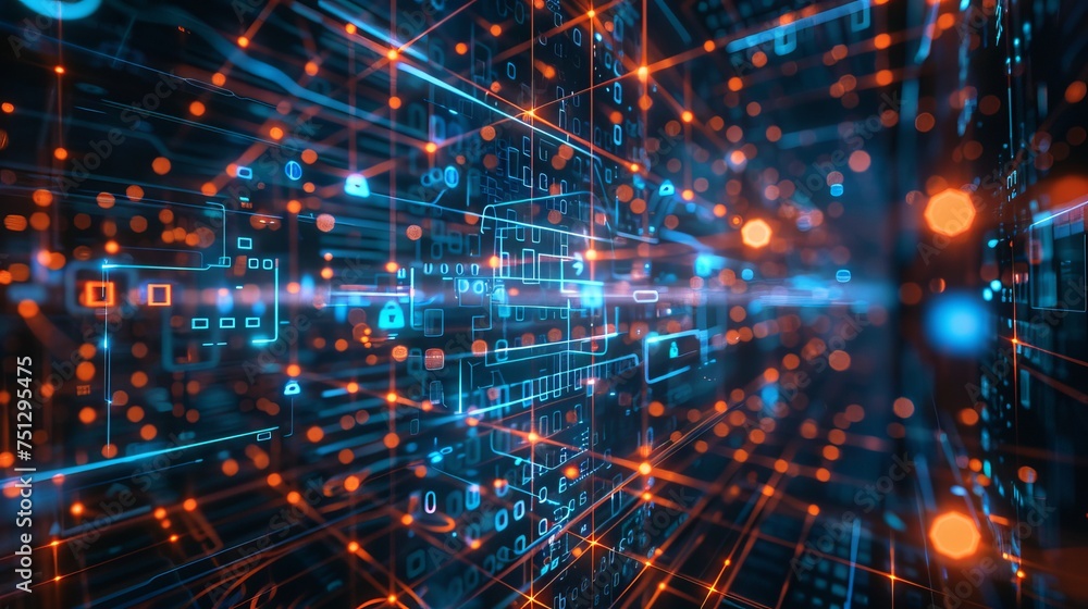 Fototapeta premium intricate layers of network security, safeguarding our digital world