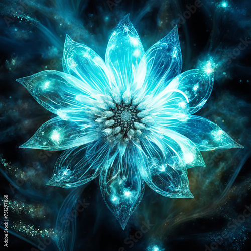 Blue glass flower.