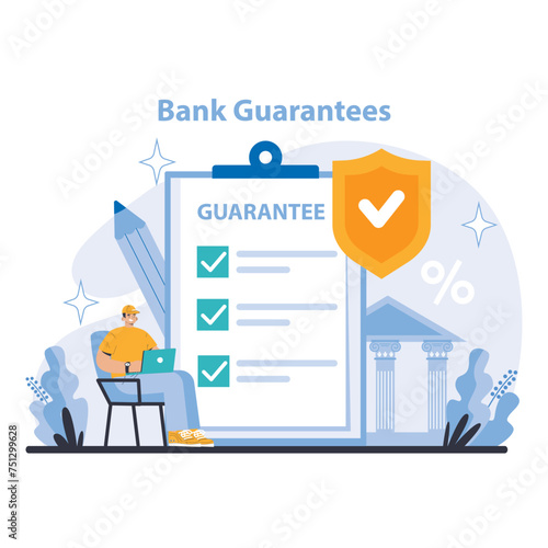 Bank services concept. Flat vector illustration.