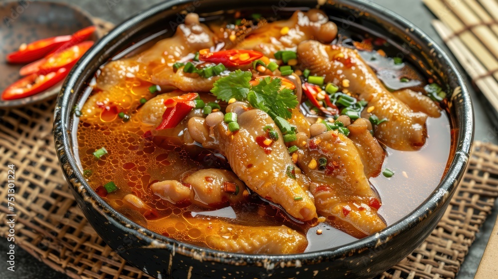 Chicken feet soup, traditional Thai food Chicken feet soup that is hot and spicy. Chicken feet soup, traditional Thai food Chicken feet soup that is hot and spicy.