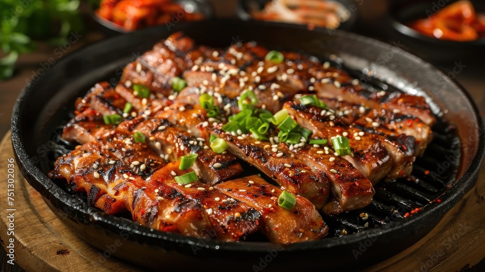 Korean food, grilled pork belly