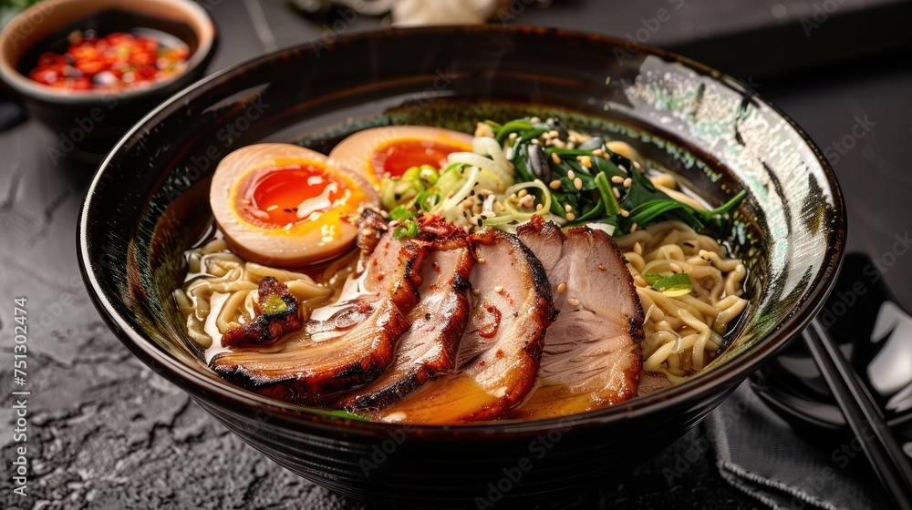 Pork Tonkotsu Ramen (Japanese ramen noodles) Pork Tonkotsu Ramen (Japanese ramen noodles)