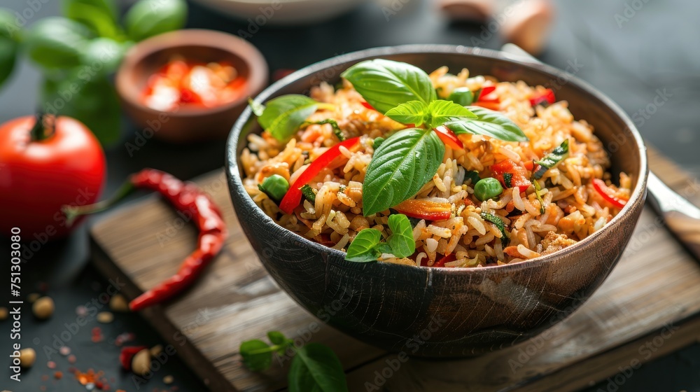 Fried rice with chili paste Fried rice with chili paste