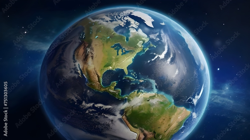 Fototapeta premium top view of earth in space