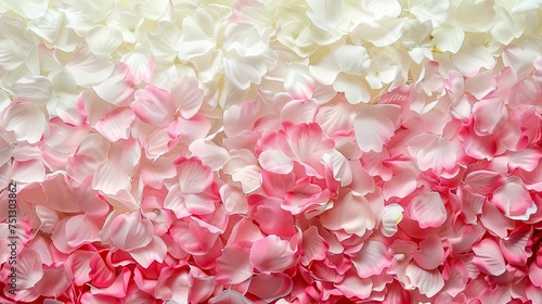 A delicate gradient from white to pink rose petals  creating a soft and romantic backdrop  ideal for wedding and beauty designs  or any application requiring a floral and tender touch