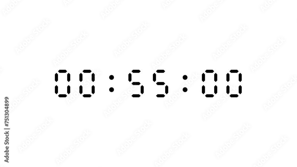 1 minute countdown digital timer on white background 1 minute countdown digital timer on white background