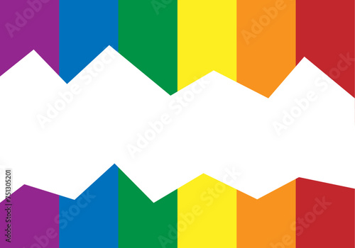 Marco con grieta de la bandera del orgullo lgbtiq. 