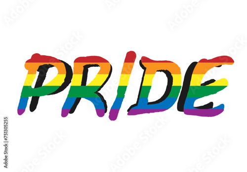 Título del orgullo con bandera lgbtiq. 