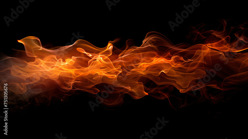 Blurred firender flame texturender on black background