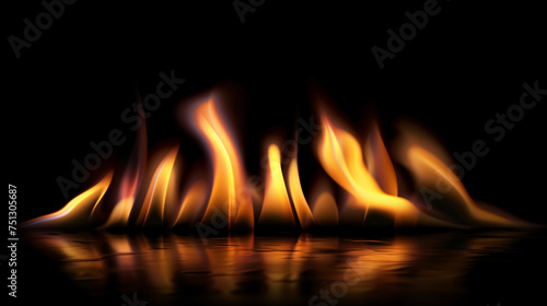 Blurred firender flame texturender on black background