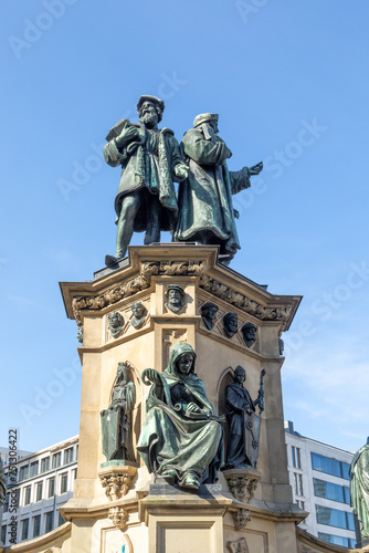 The Johannes Gutenberg monument on the southern Rossmarkt  by sculptor Eduard Schmidt von der Launitz. photo