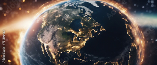 Meraviglia Spaziale- Prospettiva Dettagliata della Terra dall'Orbita photo
