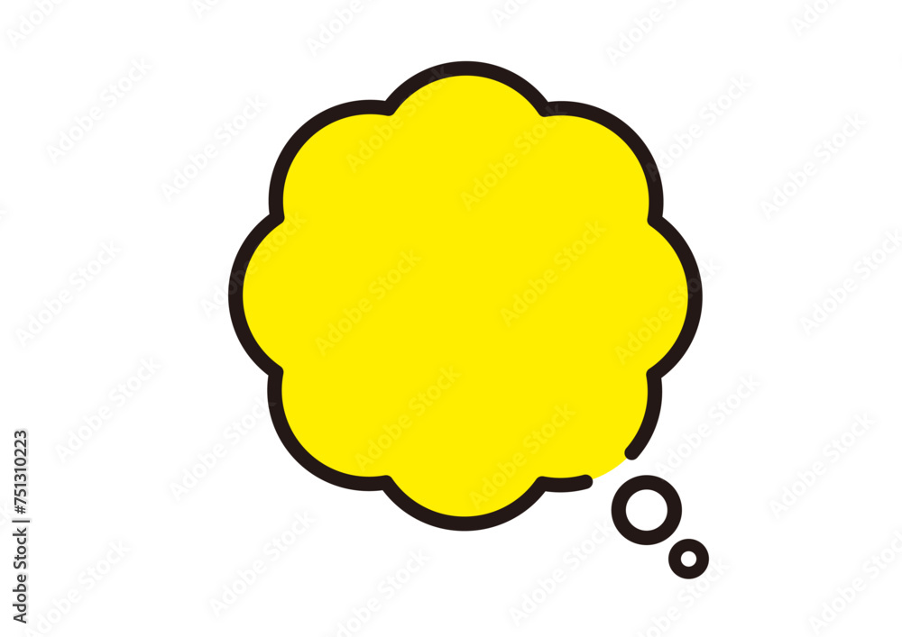ポップでシンプルな吹き出し4黄色_8